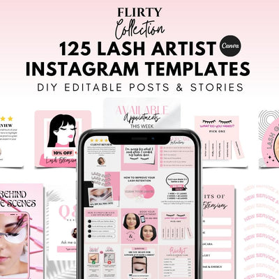 Flirty - Lash Instagram Post & Story Templates